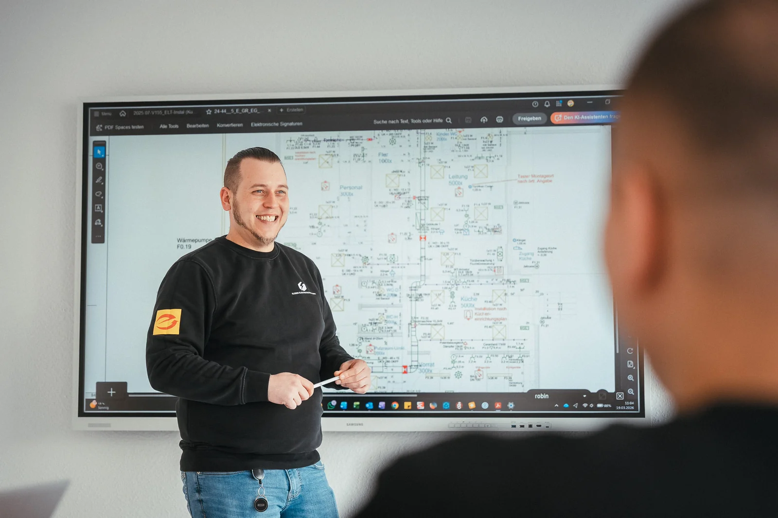 Elektroinstallationspläne am digitalen Whiteboard